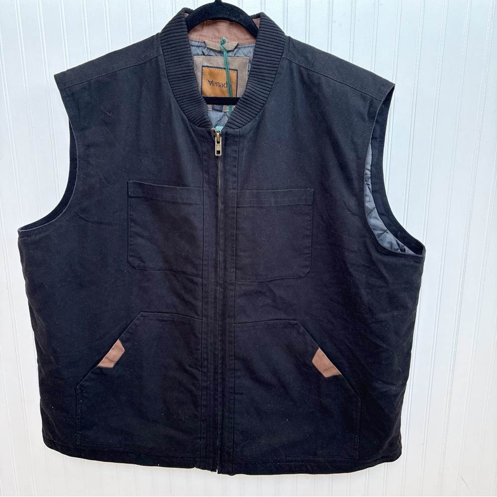 Venado Black Canvas Concealed Carry Vest Full Zip Men’s Size 3XL NEW